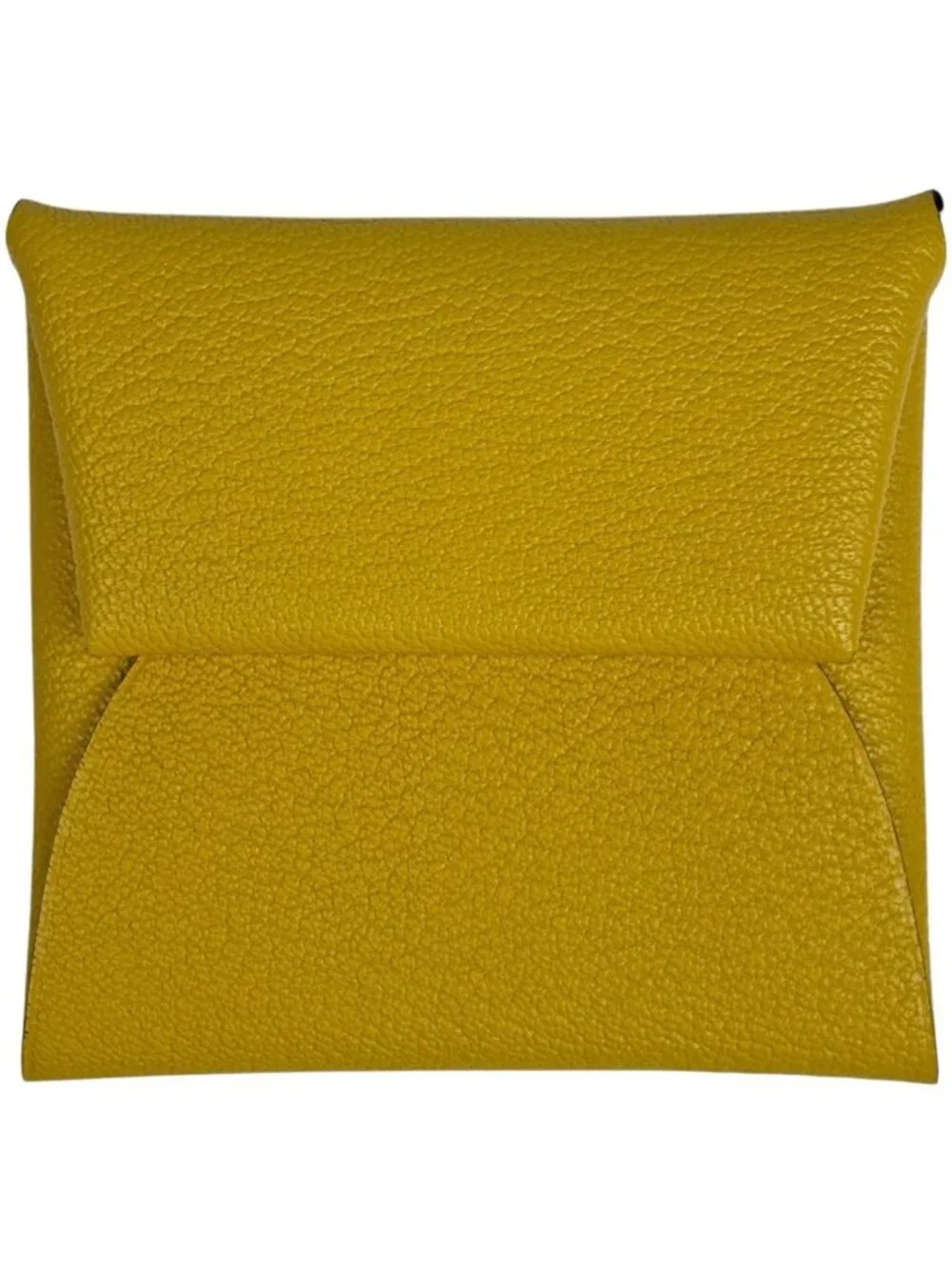 Hermes Bastia Verso Coin Purse Leather Yellow